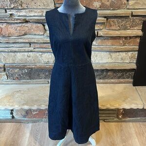 Banana Republic Stretch Dark Wash Denim Sleeveless Midi Dress